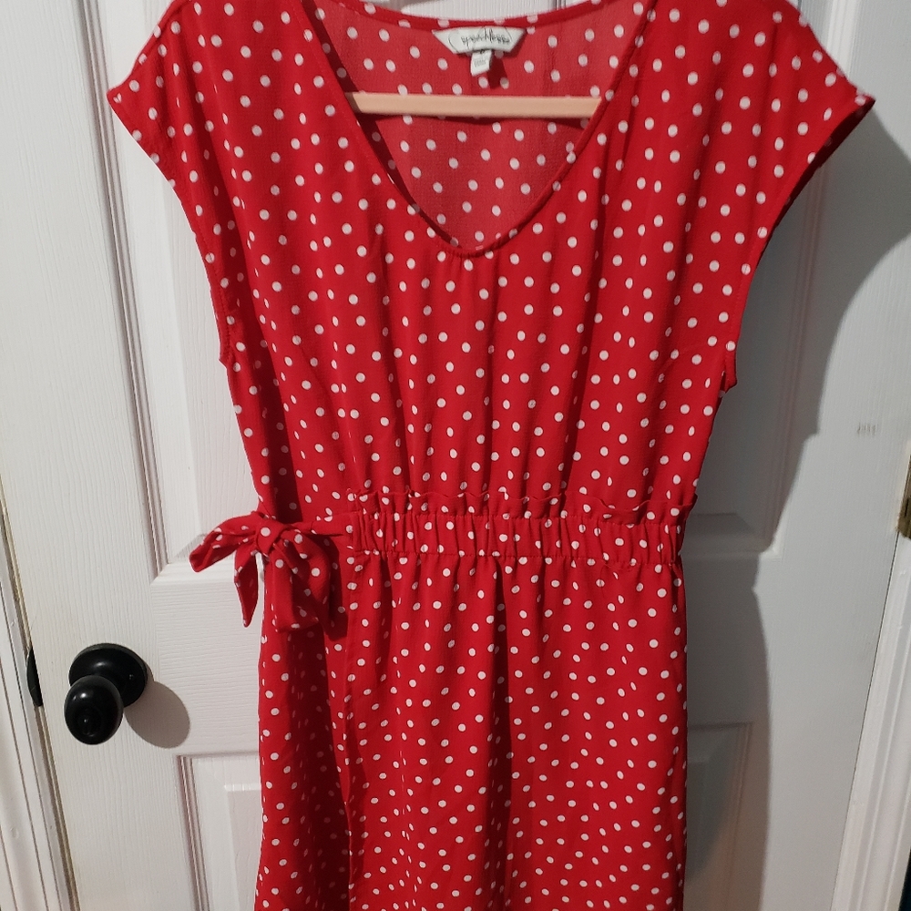 Red polkadot dress